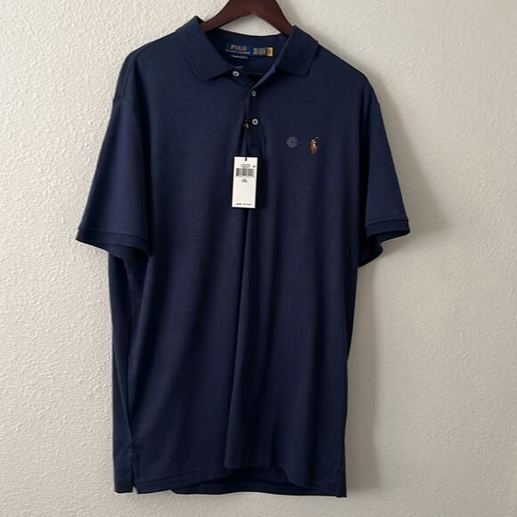 Polo RL Men's Interlock Classic Flesh Pony Polo Shirt Blue XXL - Picture 2 of 5